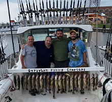 group guys and their walleye catch